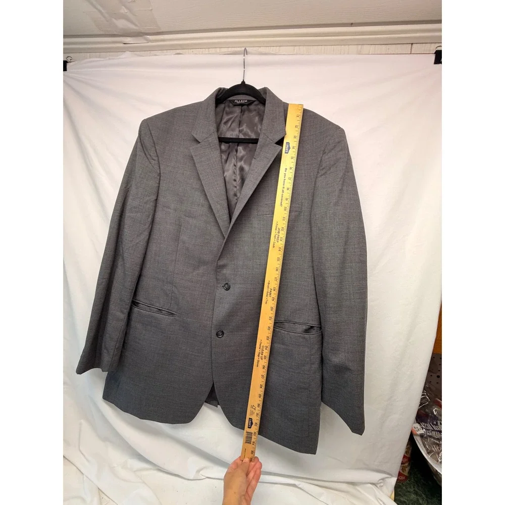 Jos. A. Bank Mens 46L Grey 100% Wool 2 Button Blazer Sport Coat -Excellent